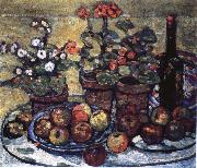 unknow artist Fruits and flowers oil painting reproduction